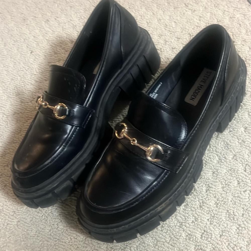 Black Steve Madden loafers size 40